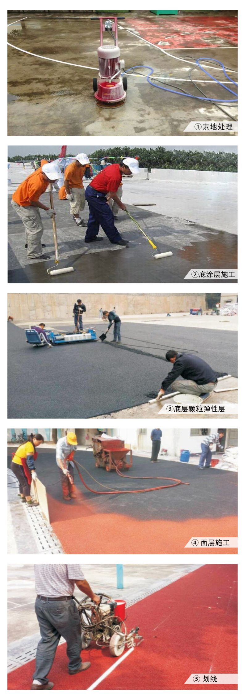 透气型塑胶跑道施工流程 透气型塑胶跑道施工流程